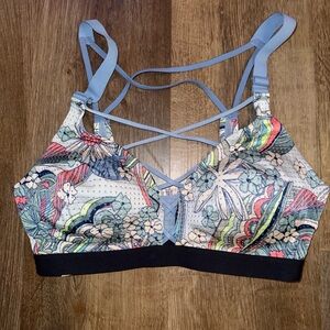 Victoria Sport By Victoria Secret Floral Print Strappy Sports Bra Size 34C